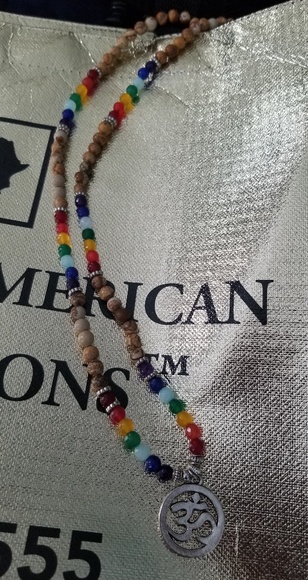 OM multi color beaded Necklace - Picture 3 of 3
